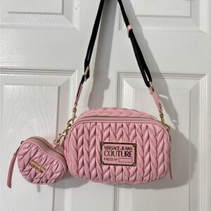 Versace Jeans Collection Pink Quilted Crossbody Bag New Without price Tag